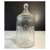 Vintage Glass Apothecary Jar American Eagle