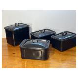 1940's Enamel Refrigerator Crisper Bins Boxes Set