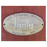 Lanly Heat Equipment Metal Plaque