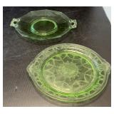 Hocking Co. Cameo Uranium Depression Glass Platter