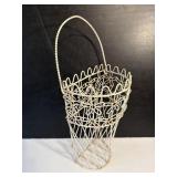 White Wire Hanging Daisy Flower Basket