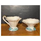 Vallona Starr Lotus Blossom 1950's Creamer & Sugar