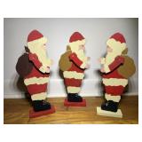 Wooden Santa Figures Trio