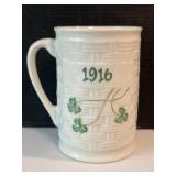 Belleek Basketweave Shamrock Easter Rising Mug