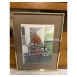Original Garden Artwork Color Pencil Art Framed