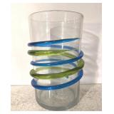 Blenko Art Glass Joel Myers Swirl Vase Hand Blown