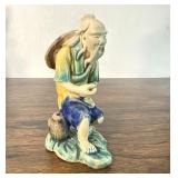 Chinese Shiwan Mud Man Clay Figure With Beard