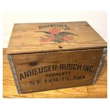 Vintage Budweiser Wood Crate Checker Board Lid