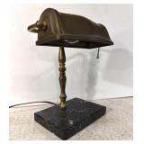 1930's Brass Library Lamp Banker Desk Light
