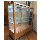 Display Showcase Cabinet Vintage Wood & Glass