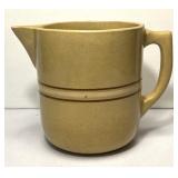 Yellow Ware Banded Stoneware Pitcher