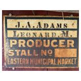 Detroit Eastern Market Adams Producer Stall Sign