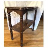 Vintage Two-Tier Wood Side Table