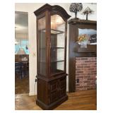 Ethan Allen Lighted Wood Curio Cabinet