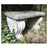 Ornate Cast Stone Small Garden Bench