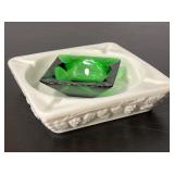 Anchor Hocking & Westmoreland Ashtrays Small Duo