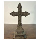 Cast Iron Cross Metal Standing Bookend