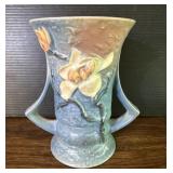 Roseville Pottery Double Handle Urn Vase Blue