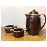 Pfaltzgraff Gourmet Brown Drip Glaze Coffee Set