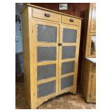Antique Pie Safe Cabinet Punched Tin Front