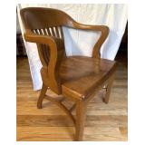 Vintage Oak Banker's Armchair