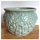 Nelson McCoy Pottery Planter Basketweave Teal
