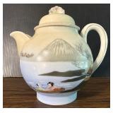 Japanese Porcelain Mt. Fuji Painted Tea Pot