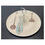 Red Wing Pottery Lute Song Tidbit Serving Tray