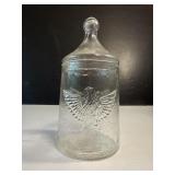 Vintage Glass Apothecary Jar American Eagle