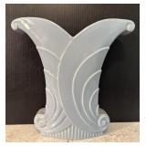 Abingdon Pottery Art Deco Fan Vase Baby Blue