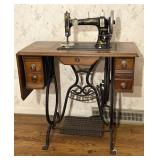 Antique White Treadle Sewing Machine