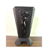 McKee Glass Co. Art Deco Nude Black Vase