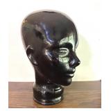 Black Glass Mannequin Head Hat Wig Display