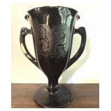 LE Smith Art Deco Dancing Nymphs Black Glass Vase