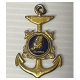 WWII US Navy Seabees Sterling Sweetheart Pendant