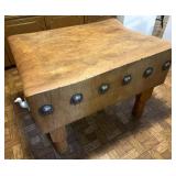 Gloekler Co. Hard Maple Butcher Block Scoop Table