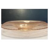Art Deco Pink Depression Glass Rolled Rim Console