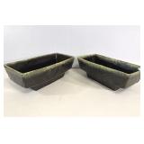 Hull Pottery Drip Glaze Window Planters Pair F78