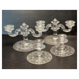 Etched Glads Candelabras & Candle Holders