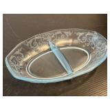 Fostoria Versailles Blue Depression Glass Divided
