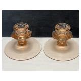 Fostoria Fairfax Pink Depression Glass Candlstick