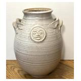 Studio Glazed Stoneware Face Crock