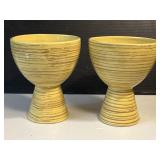 McCoy Harmony Yellow Glaze MCM Pedestal Vase