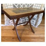 Vintage Folding Table Cottage Scene