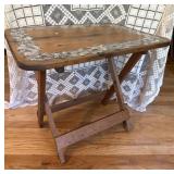 Rustic Painted Folding Side Table