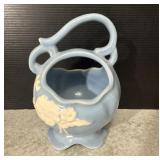 Weller Pottery Blue Cameo Basket