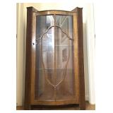 Art Deco Oak Wood Curio Cabinet