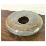 Gibby Ikebana Signed Art Pottery Low Flower Vase