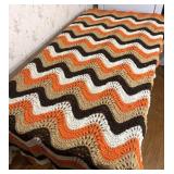 Vintage Chevron Crochet Afghan Blanket