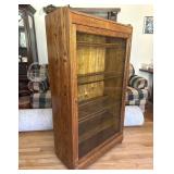 Antique Arts & Crafts Oak China Case Cabinet